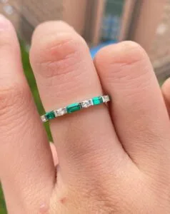 Emerald Wedding Band