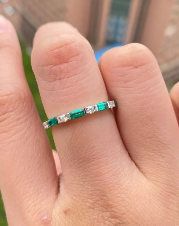 Emerald Wedding Band