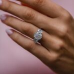 Cushion Three Stone Wedding Ring