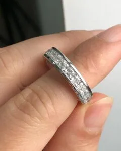 Asscher Prong Anniversary Band