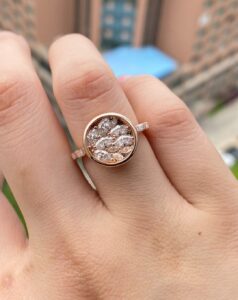 Marquise cluster birthday ring