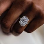 Emerald Halo Engagement Ring