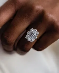 Emerald Halo Engagement Ring