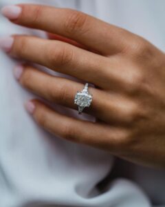 White Cushion Cut Ring