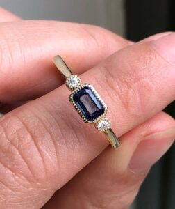Emerald Bezel Engagement Ring