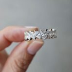 Marquise Prong Wedding Band