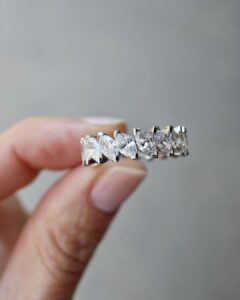 Marquise Prong Wedding Band