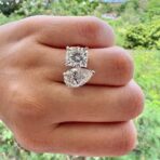 3.10Ct Two-Stone Engagement Ring