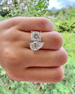 3.10Ct Two-Stone Engagement Ring
