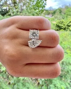 3.10Ct Two-Stone Engagement Ring
