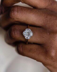 White Oval Anniversary Ring