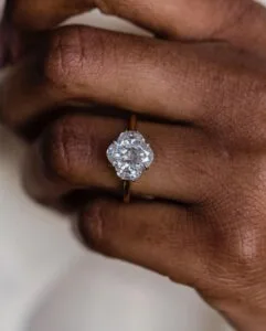 White Oval Anniversary Ring