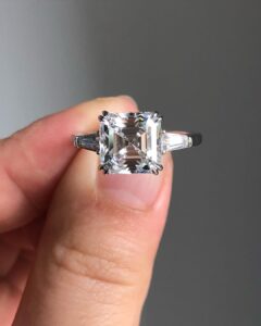 Asscher Three Stone Ring