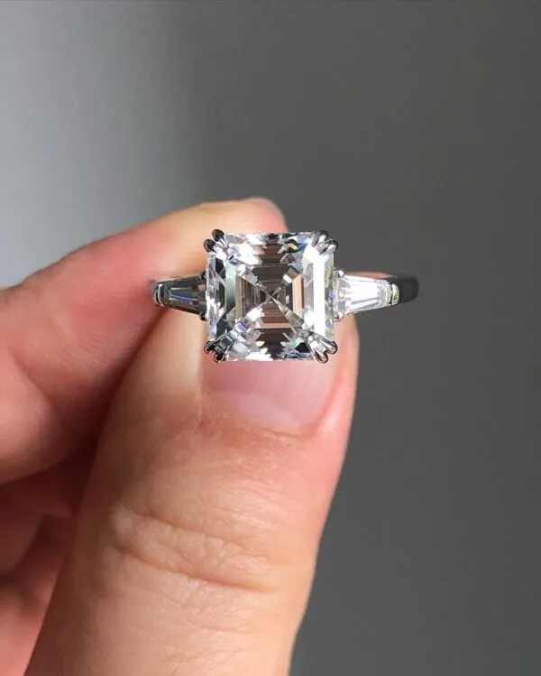 Asscher Three Stone Ring