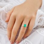 Green Emerald Solitaire Ring