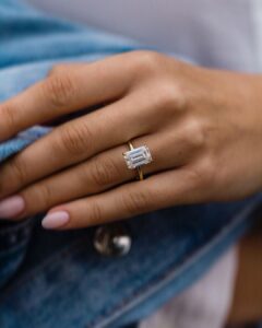 White Emerald Solitaire Ring