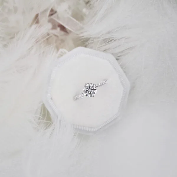 White Round Solitaire Ring