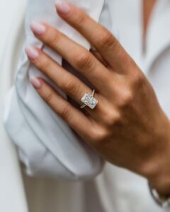 White Radiant Solitaire Ring