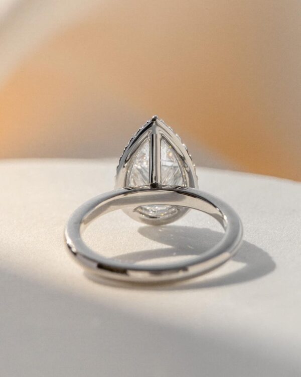 2.50Ct White Pear Cut Halo Anniversary Gift Ring | Perfect Promise Ring For Wife - Image 4