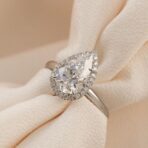 Pear Halo Anniversary Ring