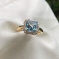 Asscher Halo Birthday Ring