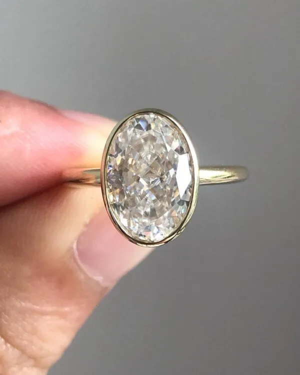 Oval Bezel Engagement Ring