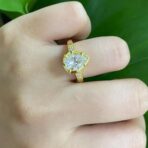 White pear bezel ring