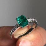 Emerald Solitaire Birthday Ring