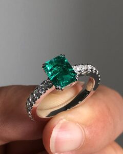 Emerald Solitaire Birthday Ring
