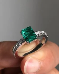 Emerald Solitaire Birthday Ring
