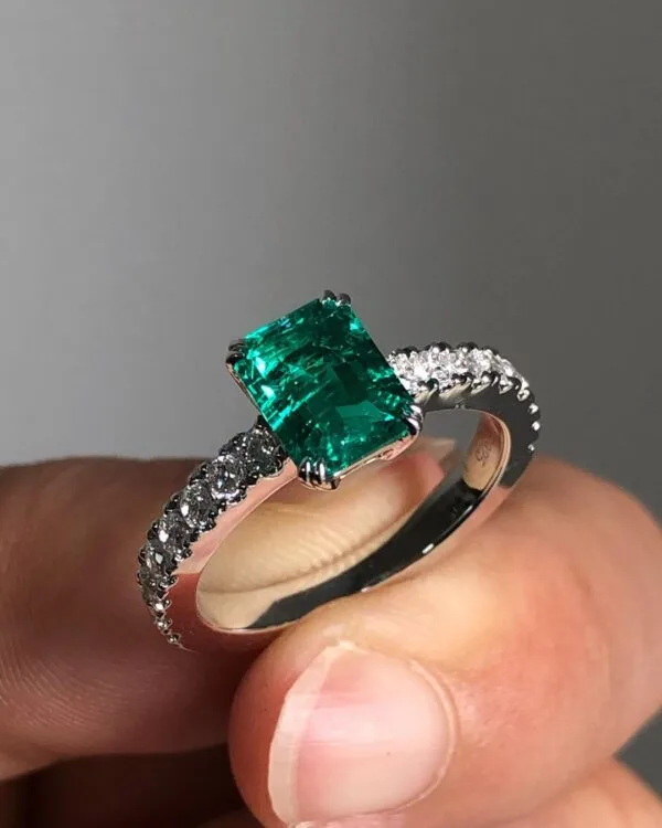 Emerald Solitaire Birthday Ring
