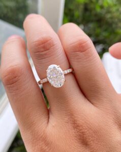 White Oval Solitaire Ring