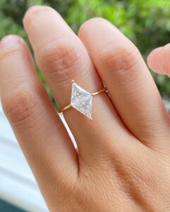 White Lozenge Solitaire Ring