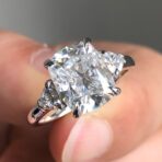 Cushion Three Stone Ring