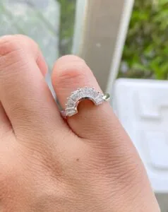 White Baguette Anniversary Ring