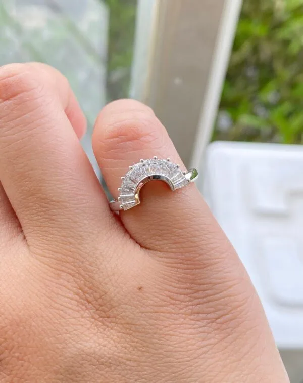 White Baguette Anniversary Ring