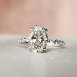 White Oval Wedding Ring