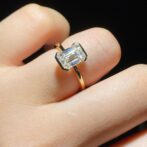 Emerald Bezel Engagement Ring
