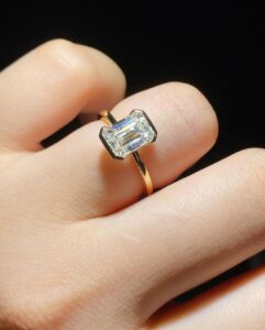 Emerald Bezel Engagement Ring