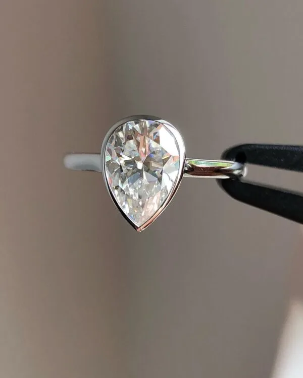 Pear Cut Bezel Ring
