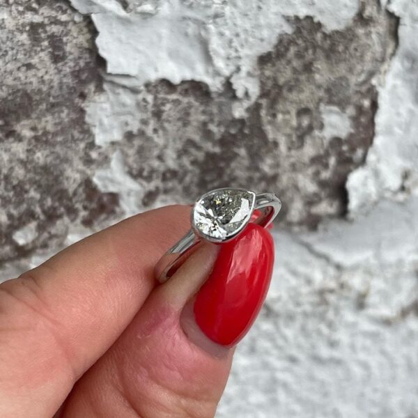 Pear Bezel Birthday Ring
