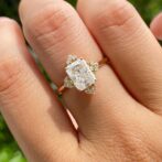 Radiant solitaire anniversary ring