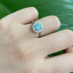 Round halo anniversary ring