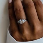 white cushion solitaire ring