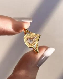 shield bezel anniversary ring