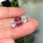 Oval cut three-stone ring
