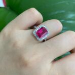 Emerald halo proposal ring