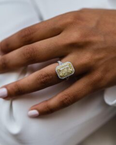 Yellow Radiant wedding ring
