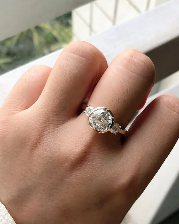Round Bezel Engagement Ring