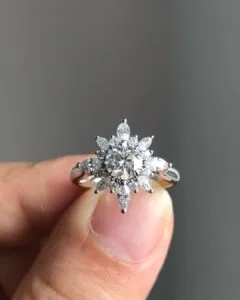 Round Halo Birthday Ring